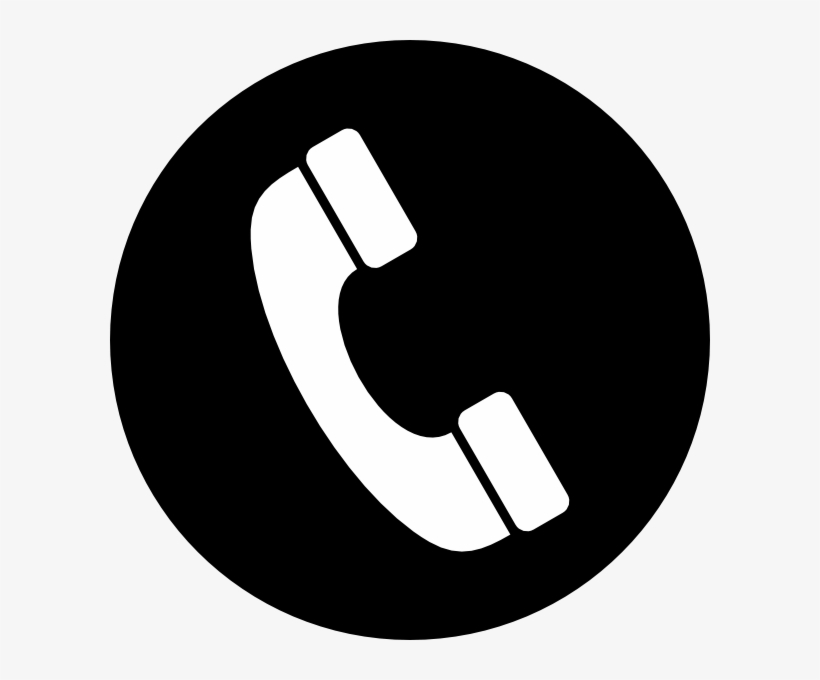 Phone Icon In A Circle - Phone Icon Png Black, transparent png #113921