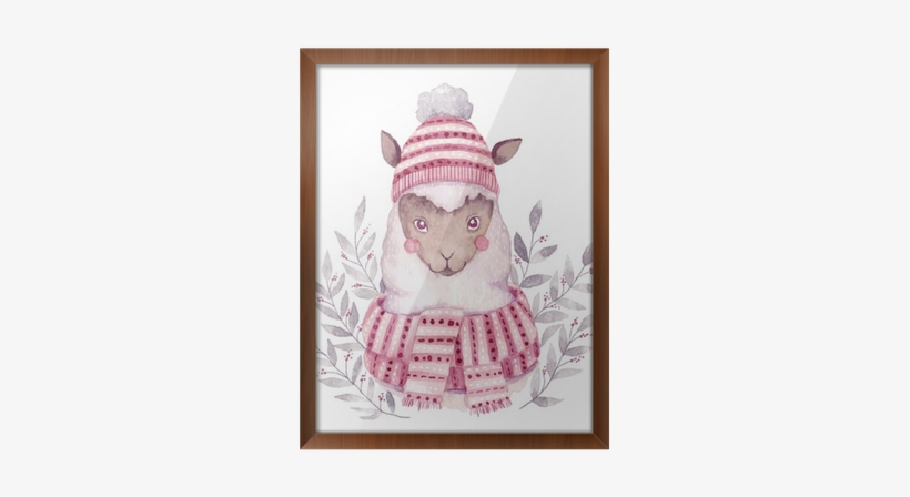 Watercolor Vector Alpaca Illustration - Christmas Watercolor Image Illustration, transparent png #113987