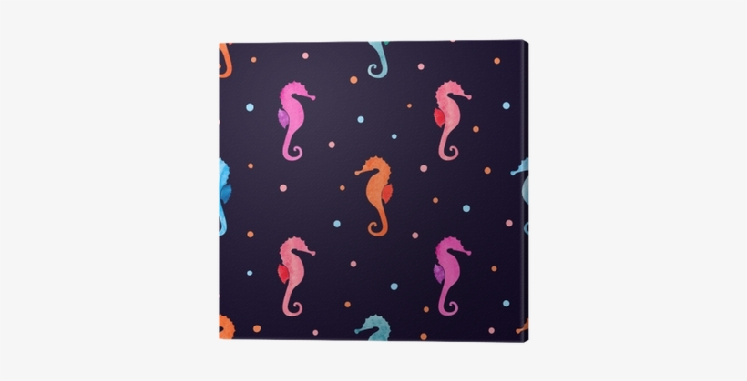 Vector Watercolor Colorful Seahorse Background - Konik Morski Tapeta, transparent png #114425