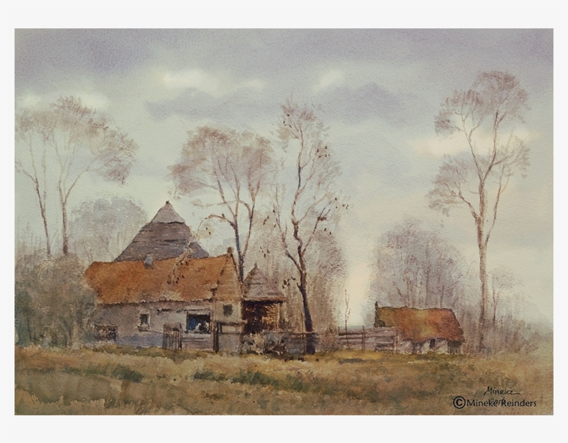 Farm House With Trees - Painting, transparent png #115038