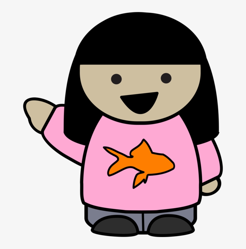 Cartoon Computer Icons Drawing Index Finger - Girl Fishing Clipart Png, transparent png #115312