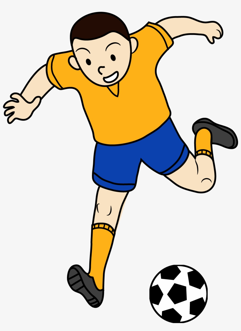 Kids Playing Sports Clipart - Clip Art Playing Football, transparent png #115631