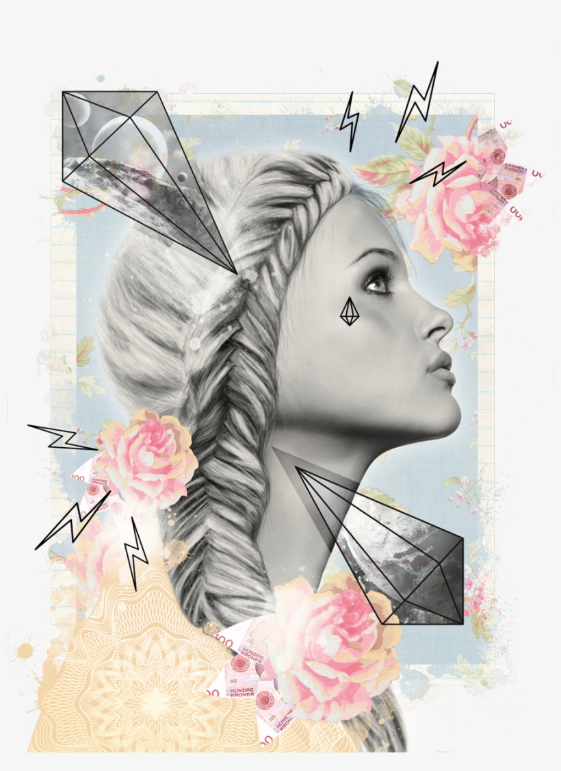 Fashion Illustration, Mixed Media, Collage Illustration - Jks International Haircare Jks Ceramic Flat Iron, transparent png #116204