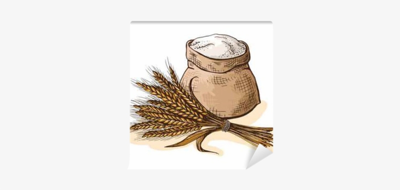 Watercolor Sack With Whole Flour And Ear Wheat In Graphic - Flour Icon Watercolor, transparent png #116483