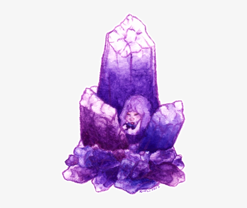 Amethyst Gem Watercolor Of Amethyst From Steven Universe - Sketch, transparent png #116711