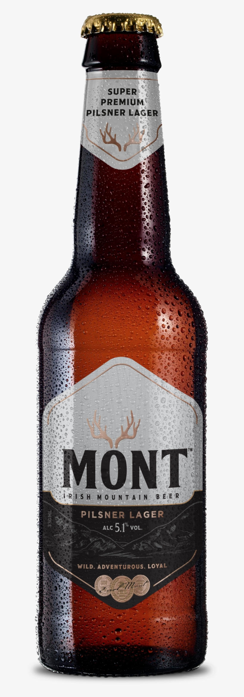 Mont Super-premium Irish Lager 330ml Bottle - Mont Beer, transparent png #116826