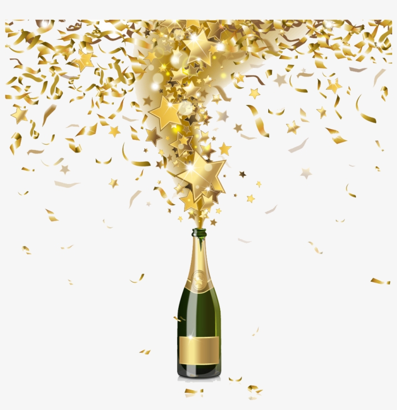 Champagne Bottle Png Background Image - Gold Champagne Bottle Png, transparent png #116961