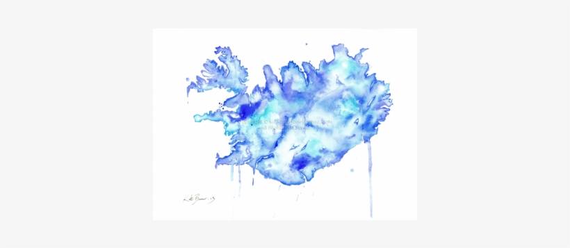 Iceland Watercolor Map, transparent png #117002