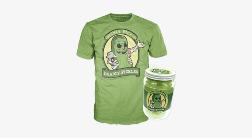 Rick And Morty Funko Apparel Tee Pickle Rick Jar Nycc - Pickle Rick Funko Shirt, transparent png #117497