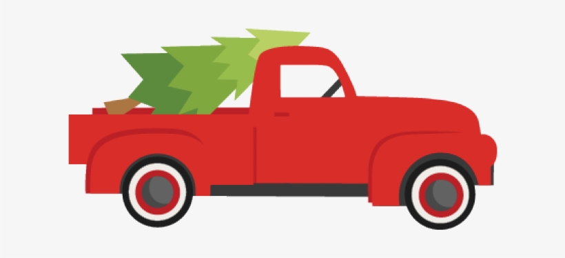 Decorate Clipart Truck - Red Truck Christmas Tree Clipart, transparent png #117634