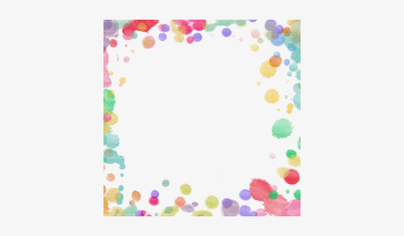 18 Watercolor Frame Confetti Clipart - Border Colorful Design Png, transparent png #118019