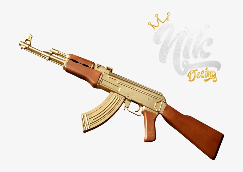 Share This Image - Gold Ak47 Png, transparent png #118269
