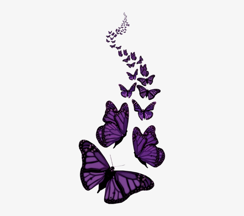 Trail Of The Purple Butterflies Transparent Background - Purple Butterfly Transparent Background, transparent png #118959