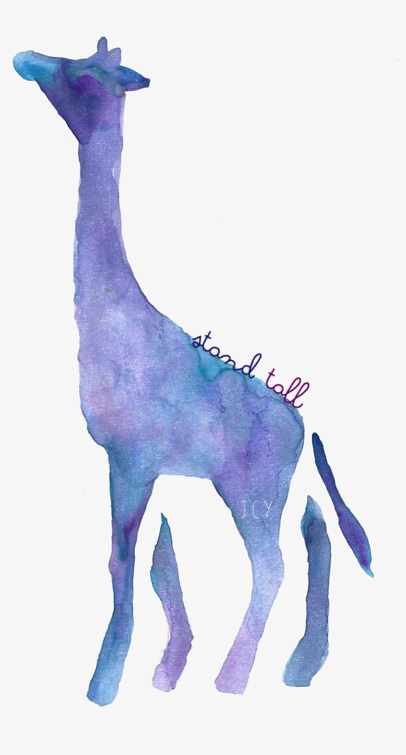 Confidence Inspirational Watercolor Stencil Motivational - Giraffe, transparent png #119009