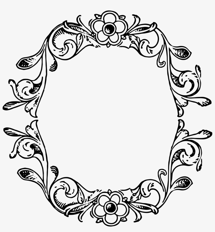 Flower Border Vector Png - Decorative Frame Vector Png, transparent png #119513