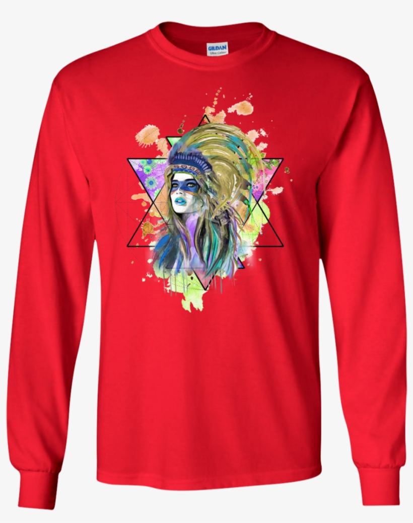 Watercolor Headdress Classic T-shirt - William Allen Senior High School Canaries 100% Cotton, transparent png #119976