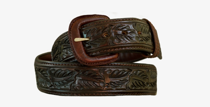 Vendor-unknown Belts Saddle Brown Skived Leaf Pattern - Vogt Silversmiths Western Belts Mens Skived Leaf Brown, transparent png #1100230