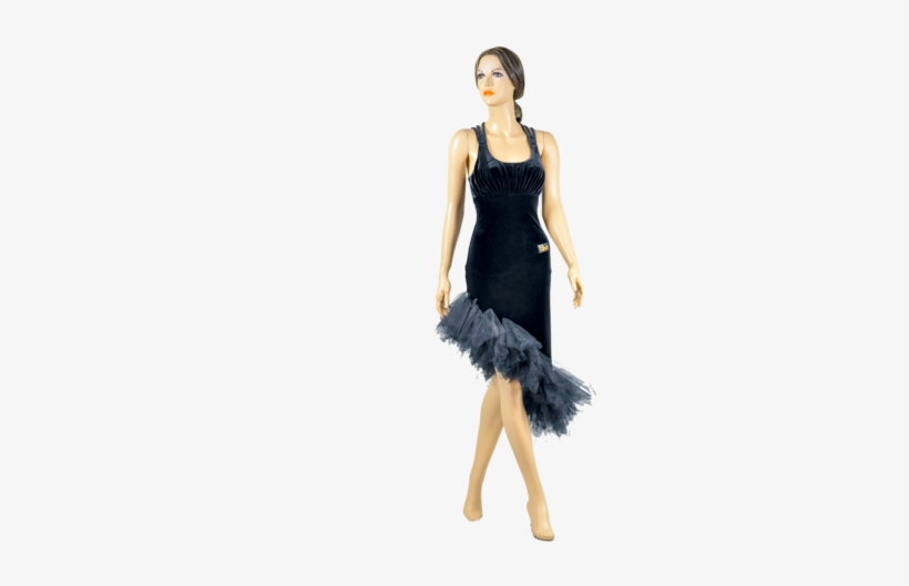 Asymmetric Mesh Cross Latin & Rhythm Dress - Dress, transparent png #1100308