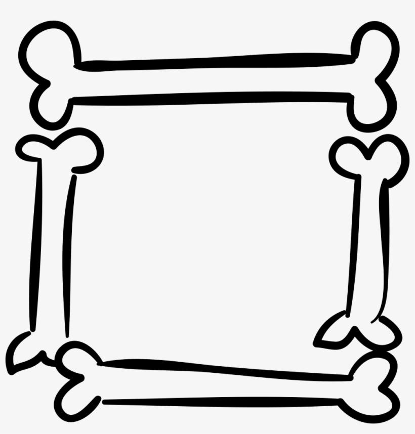 Halloween Square Frame Of Bones Outlines Comments - Marco De Huesos Humanos, transparent png #1100549