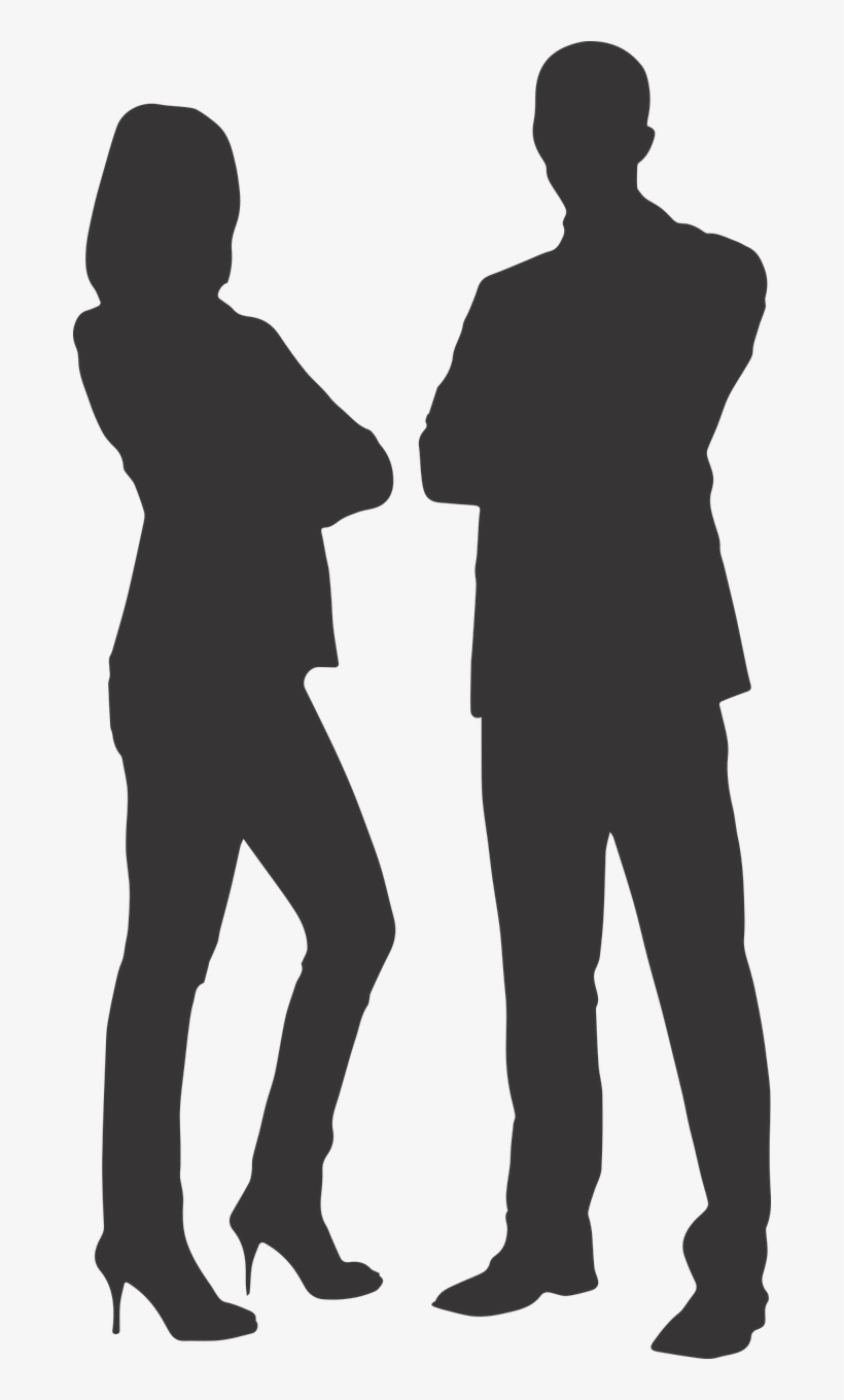 Silhouette Man And Woman On Heels - Man & Woman Business Vector Png, transparent png #1100671