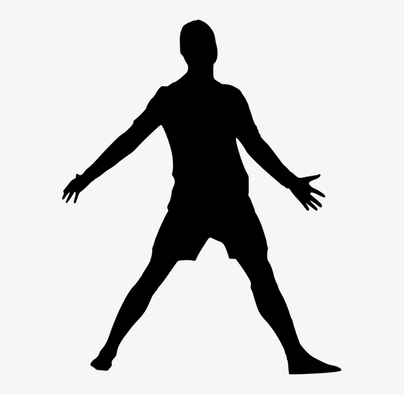 Silhouette, Football, Soccer, Man, Sport, Wining - Cristiano Ronaldo Celebration Logo, transparent png #1100703