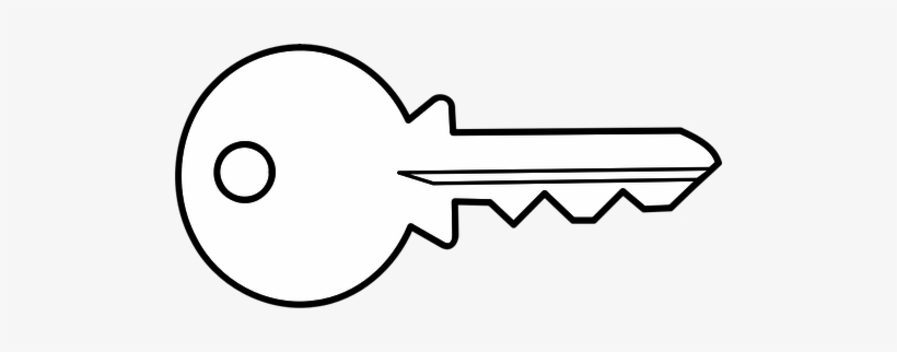 Golden Key Outline Clip Art At Clker - Key Black And White Clipart, transparent png #1100909