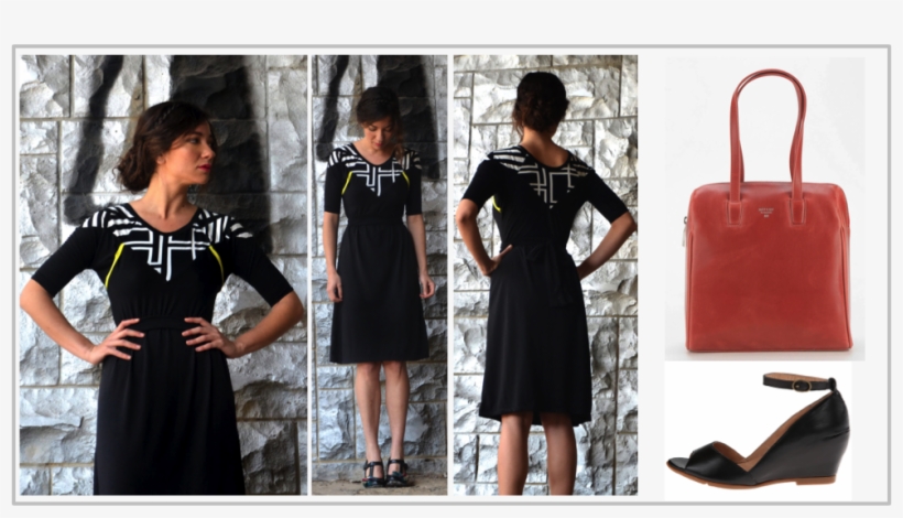 Black Geo Dress Facebook - Dress, transparent png #1100955