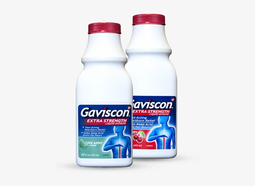 Gaviscon Liquid Bottles - Gaviscon Extra Strength Liquid Antacide Cool Mint Flavor, transparent png #1101118