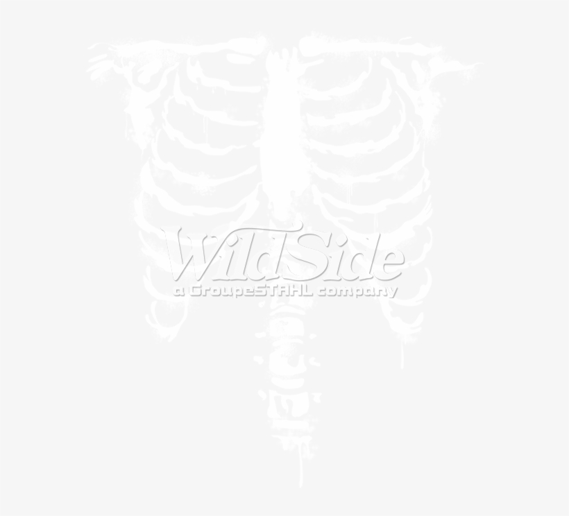 Ribcage Front White Ink The Wild Side - T-shirt Fun Skeleton Ribs Skull Rib Cage Horror Party, transparent png #1101284