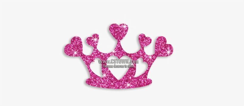 Cute Pink Crown Glitter Iron-on Transfer Motif - Imagenes De Coronas De Princesas, transparent png #1101443