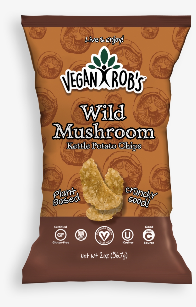 Rob's Brands Vegan Rob's Wild Mushroom Kettle Potato - Vegan Rob's Wild Mushroom Kettle Potato Chips, transparent png #1101520