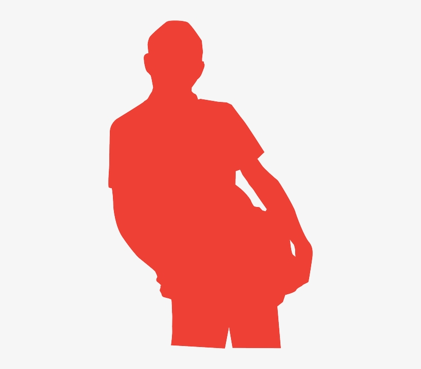 Man, Posing, Boy, People, Silhouettes, Student, Red - Silueta Persona Roja Png, transparent png #1101617