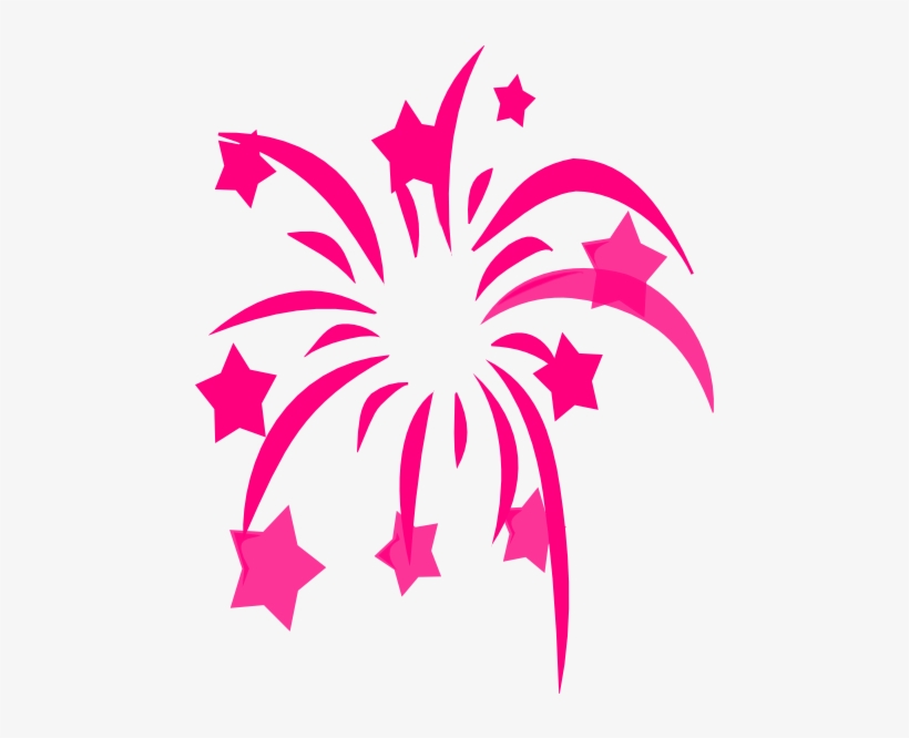 Fireworks Vector Pink - 4th Of July Clipart, transparent png #1101923