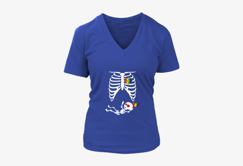 Lgbt Skeleton Rib Cage Halloween T-shirt - Kitschklothing Halloween Skeleton Baby Twins Pregnancy, transparent png #1102149