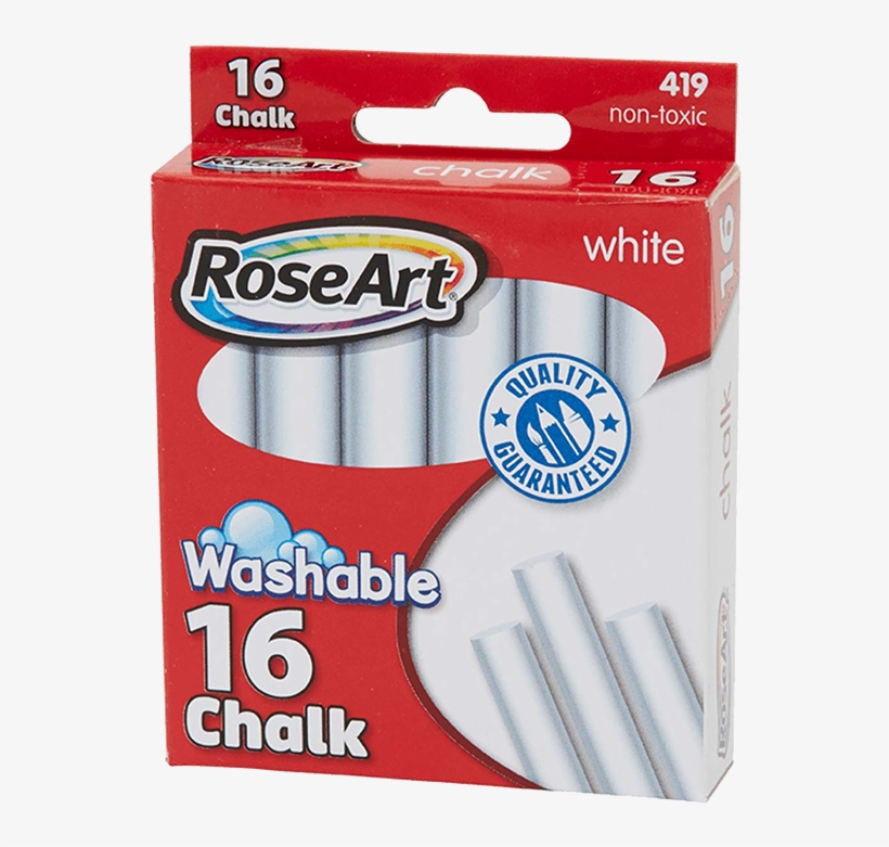 Washable White Chalk - Rose Art Colored Chalk - 16 Pieces, transparent png #1102849