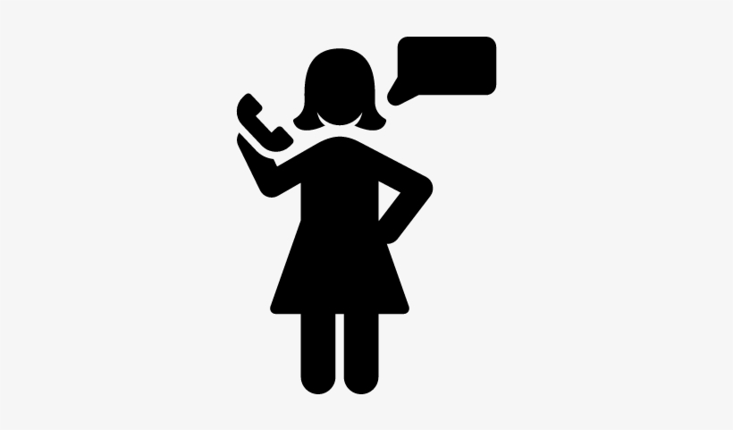 Woman Talking On Phone Vector - Talking On Phone Transparent, transparent png #1103549