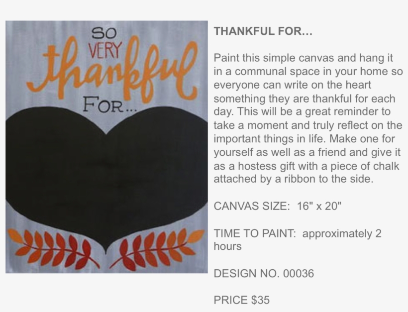 Thankful For - 11.16 Thankful Chalkboard Canvas With Angela, transparent png #1103611
