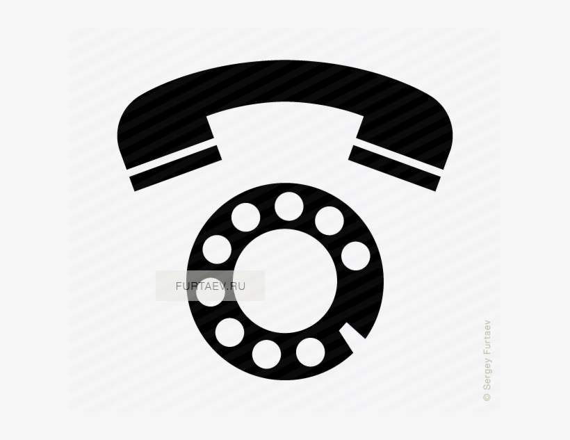 Vector Icon Of Rotary Dial And Handset - Free Rotary Phone Vector, transparent png #1103640
