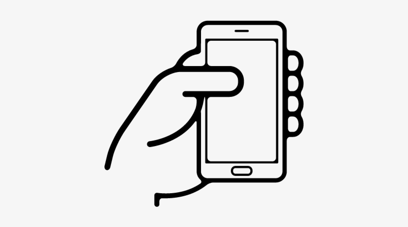 Hand Holding A Mobile Phone Vector - Hand Holding Phone Icon, transparent png #1103703