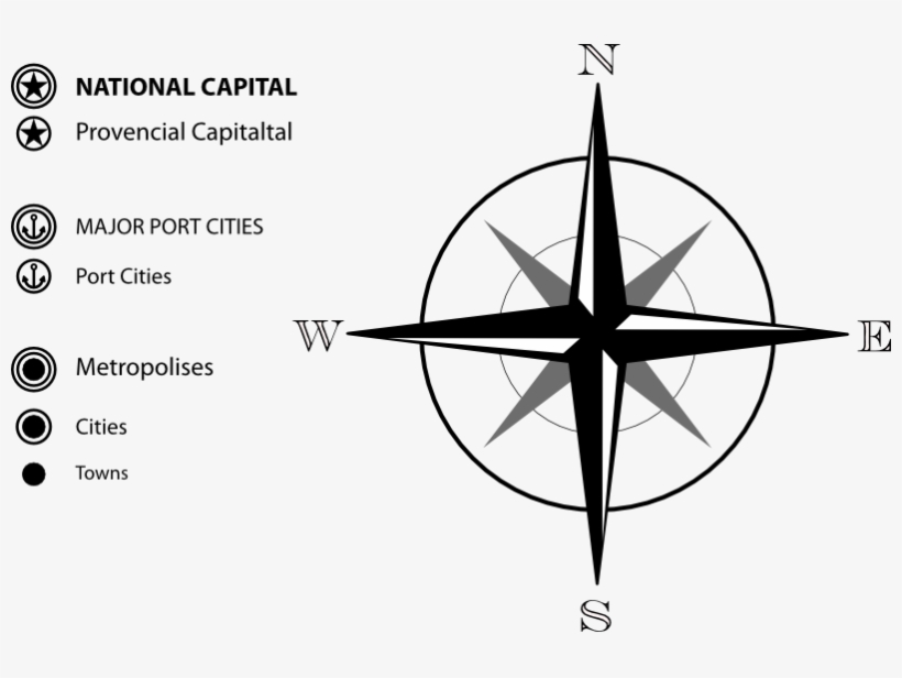 Map Compass Png For Kids - Map Direction Symbol Png, transparent png #1103712