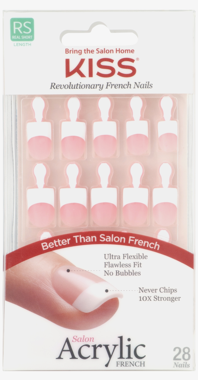 Kiss Revolutionary French Nails Acrylic Real Short - Kiss Nail Kit, Salon Acrylic French, Real Short Length, transparent png #1103885