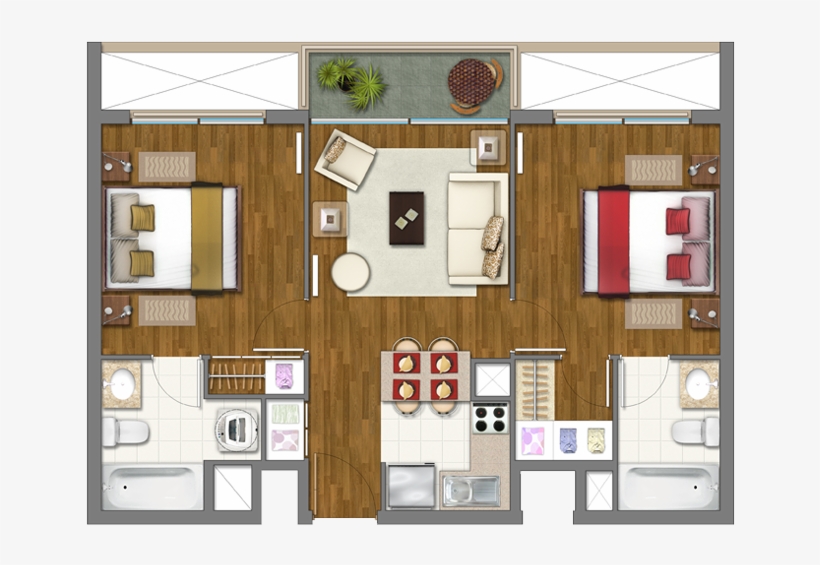 2 Dormitorios 2 Banos S - 2 Dormitorios 2 Baños, transparent png #1104196