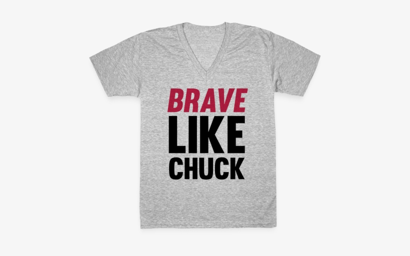 Brave Like Chuck V-neck Tee Shirt - My Road Trip Shirt Png, transparent png #1104651