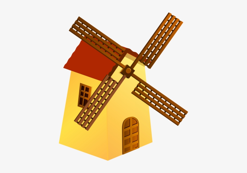 Windmill Yellow Png Clip Art - Windmill Clipart Png, transparent png #1105007