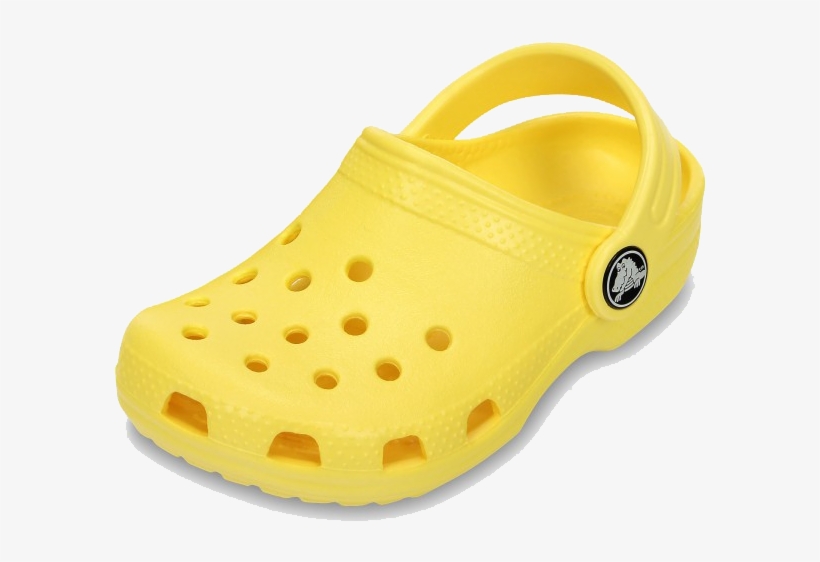 yellow and white crocs