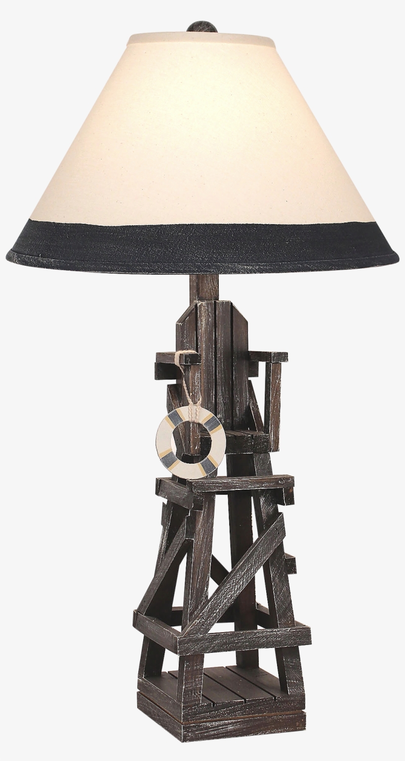 Weathered Walnut Life Guard Chair W/ Life Preserver - Electric Light, transparent png #1105371