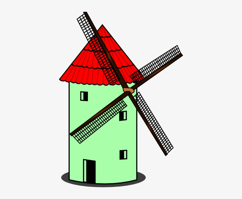 Windmill Clip Art At Clker - Windmill Clipart Png, transparent png #1105396