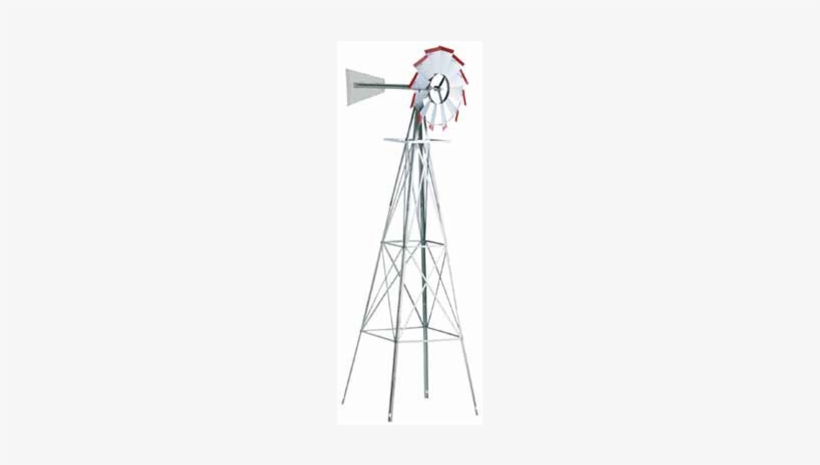 Smv Industries 8' Decorative Windmill Silver And Red - Smv Industries 48a 8' American Windmill Lawn Ornament, transparent png #1105764