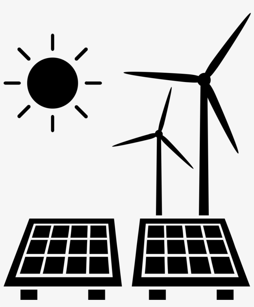 Projects Spark Northwest Sun Turbine Panel - Renewable Energy Clipart Black And White, transparent png #1105925