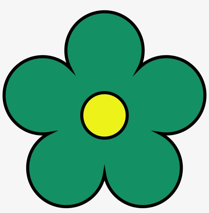 Outside Sea Green Inside Yellow Flower Png Clipart - Clip Art, transparent png #1106263